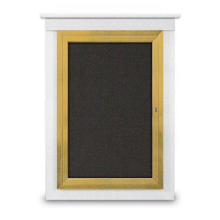 UNITED VISUAL PRODUCTS Sliding Glass Door Radius Letterboard, Hdr, 48"x36", Black/Black UV9020ACSH-BLACK-BLACK